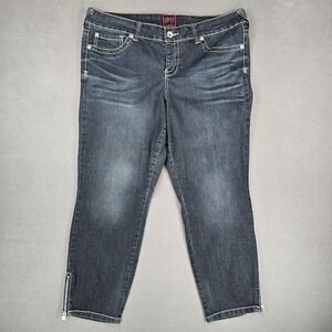 Vintage Torrid Ankle Zip Jeans Womens 22 Plus Blue High Rise Stretch Denim Y2K